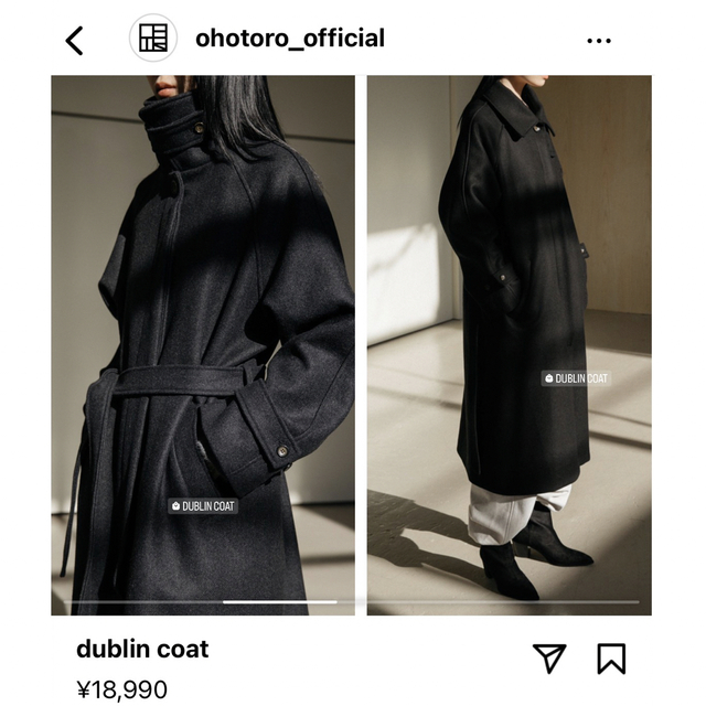 OHOTORO(オオトロ)のohotoro dublin coat black レディースのジャケット/アウター(ロングコート)の商品写真