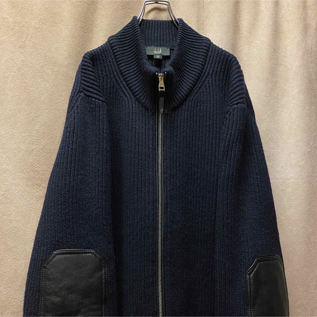 Dunhill - Dunhill 20AWエルボーパッチ ドライバーズニット イタリア製 Dunhill - Dunhill 20AWエルボーパッチ ドライバーズニット イタリア製