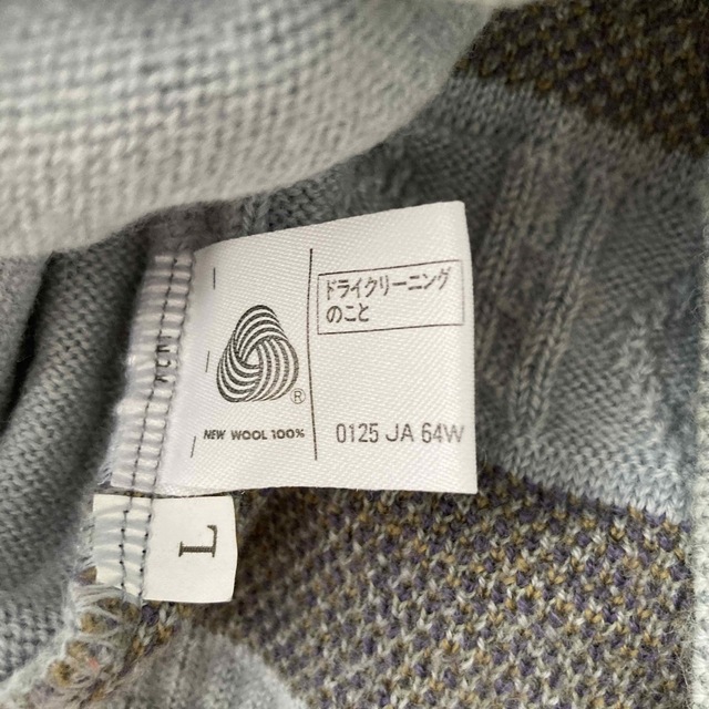 ニット　セーター  グレー　ボーダー　ノルディック柄 メンズのトップス(ニット/セーター)の商品写真