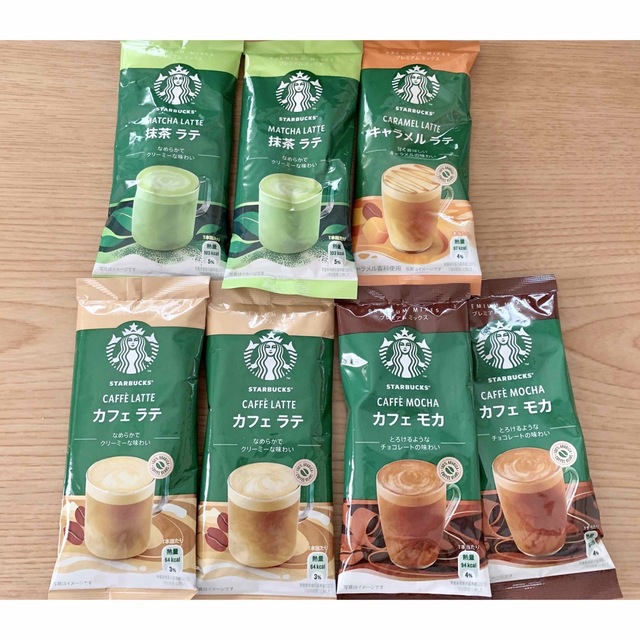 Starbucks(スターバックス)のスターバックス　プレミアムミックス　カフェラテ　カフェモカ　キャラメルラテ　抹茶 食品/飲料/酒の飲料(その他)の商品写真