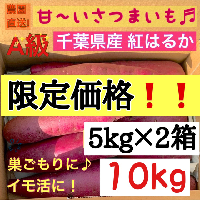 千葉県産さつまいも　熟成紅はるか　5kg×2箱 新年限定価格❗️ 食品/飲料/酒の食品(野菜)の商品写真