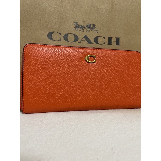 COACH - 長財布 アウトレットCOACH オレンジ Cロゴ シンプル 新品 未