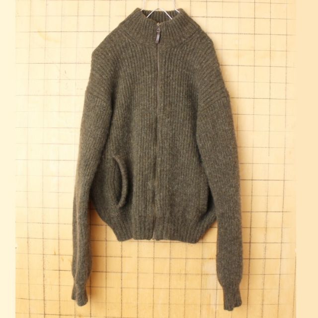 LLBeanエルエルビーン ジップアップ ウールカーディガン カーキM aw98