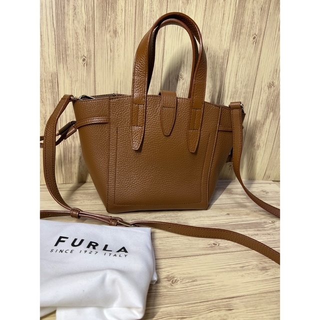 スイーツ柄 ブルー 極美品フルラ FURLA トートバッグ MINI ショルダー