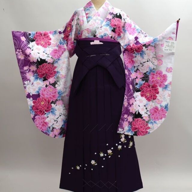 着物袴セット ジュニア用へ直し 135~150cm 百花繚乱 NO16021 着物袴セット ジュニア用へ直し 135~150cm 百花繚乱 NO16021