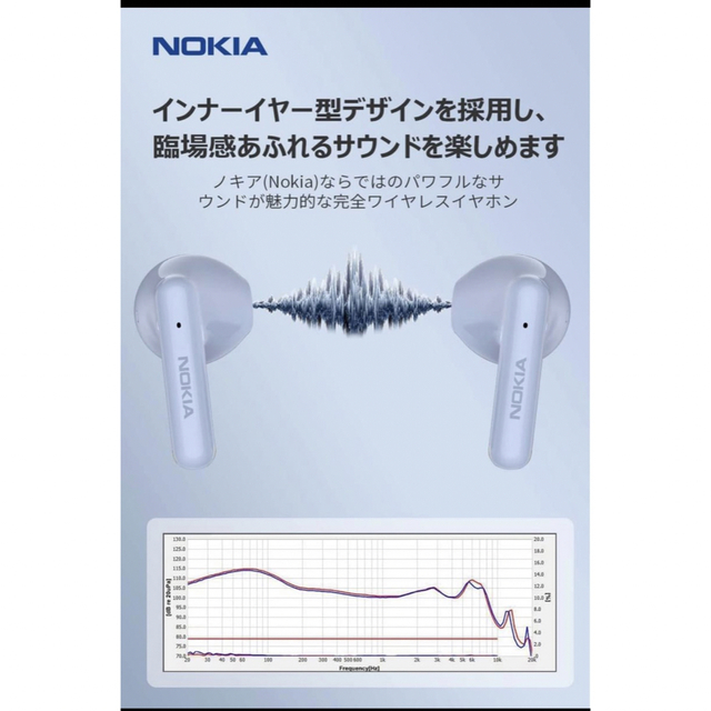 ノキア　Nokia  ワイヤレスイヤホン Bluetooth 5.1 スマホ/家電/カメラのオーディオ機器(ヘッドフォン/イヤフォン)の商品写真