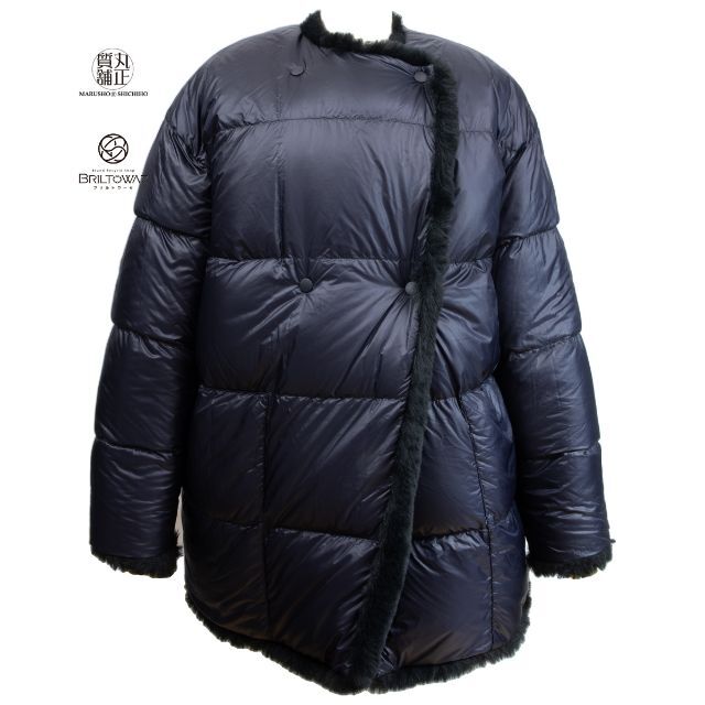 モンクレール ジーニアス 2021-22AW 4 MONCLER HYKE リバーシブル ダウンジャケット ＃0（S-Mサイズ） ネイビー エコファー  ハイク 限定 レディース 【新品】【未使用】【ブリルトワーゼ】【丸正質舗】【質屋】（M211357)