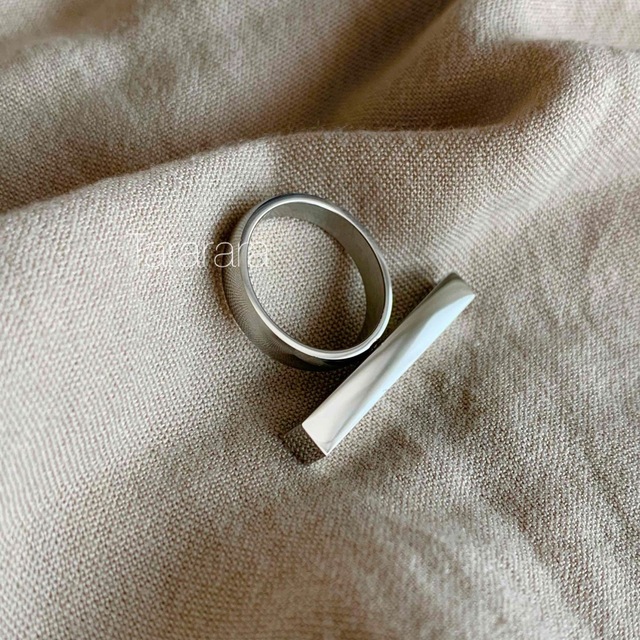 ●stainless stick ring●金属アレルギー対応 レディースのアクセサリー(リング(指輪))の商品写真