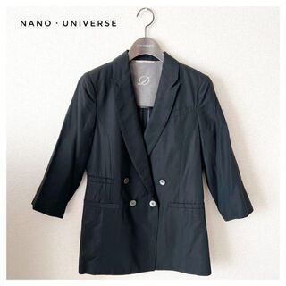 nano・universe - 金ボタン ネイビー ダブル テーラードジャケット 36 