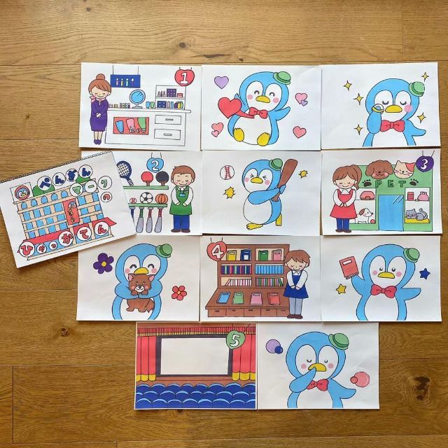 ペンギンマークの百貨店 スケッチブックシアター 手遊び 歌 歌詞付きの通販 By Risu S Shop ラクマ