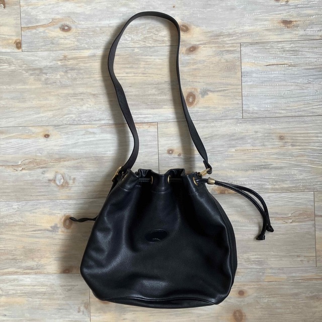 LONGCHAMP ロンシャン 黒×茶 ヴィンテージ ショルダーバッグオールドグッチ