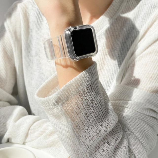 激安価格の 韓国 apple watch 用 クリアバンド 42 44 45mm