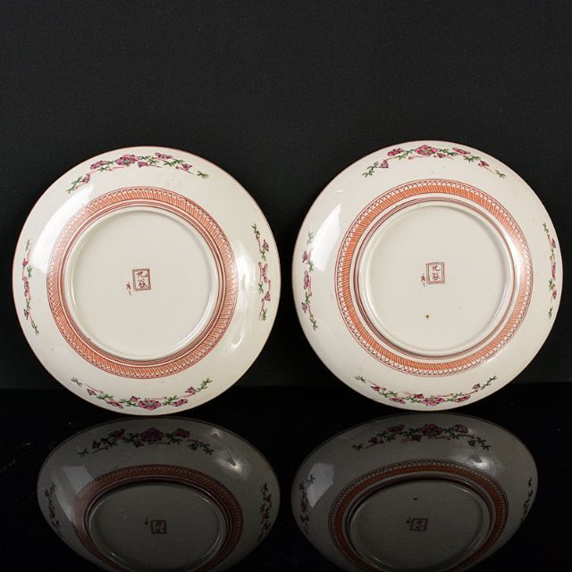 【楽ギフ_のし宛書】 九谷焼 九谷庄三作 色絵 花鳥文 飾皿 一對 M R5305 工芸品