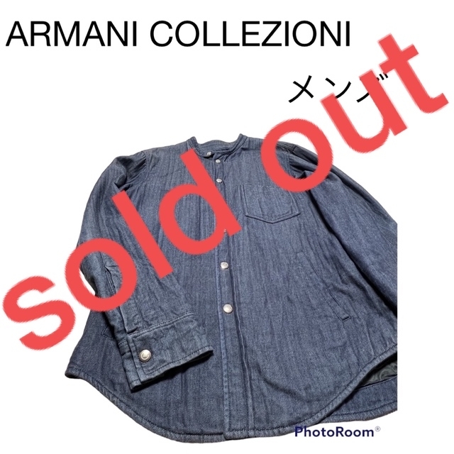 ARMANI COLLEZIONI(アルマーニ コレツィオーニ)のアルマーニコレツォーニ　中綿入り　ジャケット　アウター　シャツ　デニム　XL メンズのパンツ(デニム/ジーンズ)の商品写真