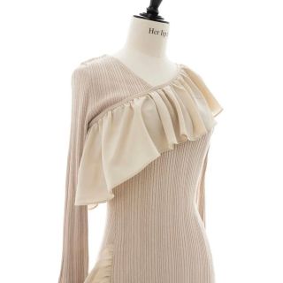 Her lip to - Her lip to Ruffle Wrap Rib Knit Dressの通販 by na