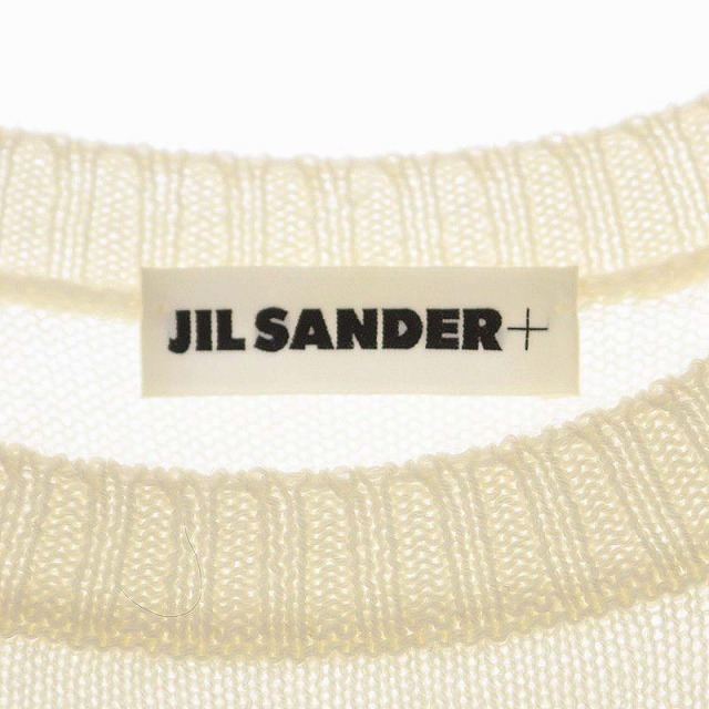 Jil Sander(ジルサンダー)のジルサンダー プラス + ウール クルーネック ニット セーター オフホワイト レディースのトップス(ニット/セーター)の商品写真