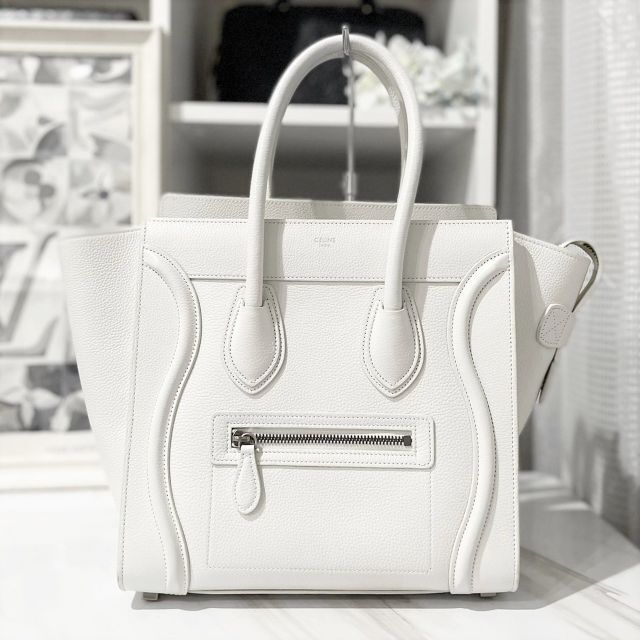 本物保証】 celine 美品☆ セリーヌ ラゲージ マイクロ ホワイト