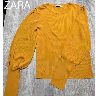 ザラ(ZARA)のZARA  ザラ   ザラ　黄　リブ　カットソー　バルーン　ニット　L(ニット/セーター)