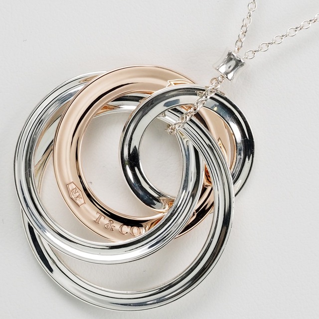 【TIFFANY&Co.】ティファニー 1837 インターロッキング 4サークル シルバー925×ルベドメタル レディース ネックレス - 2