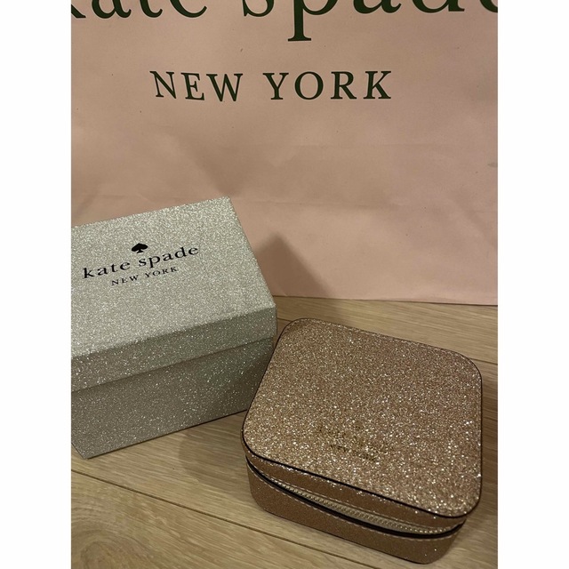 【kate spade】グリッター ファブリック ボックス ジュエリーボックス