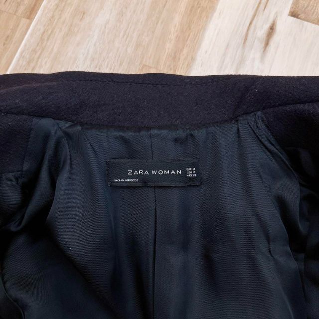 卸売り ZARA WOMAN ウール混 ロング コート ビジネス M紺 eu-agencies.net