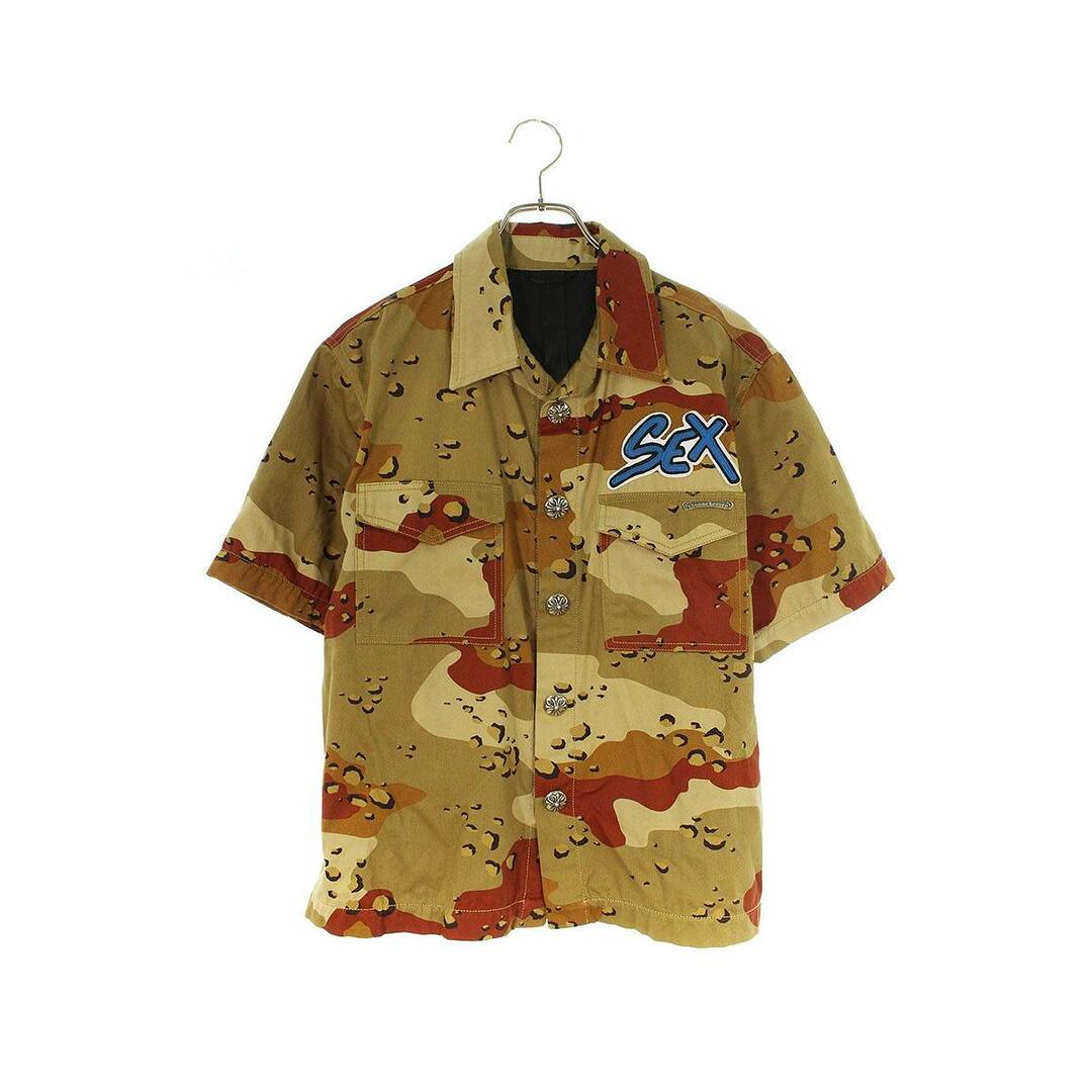 クロムハーツ Matty Boy Sex Records Short sleeve shirt Camo クロスボールボタン迷彩カモ半袖シャツ  メンズ M