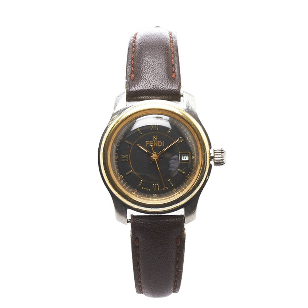 フェンディ 腕時計 210L クオーツ ブラック文字盤 ステンレススチール レディース FENDI 【1-0083384】