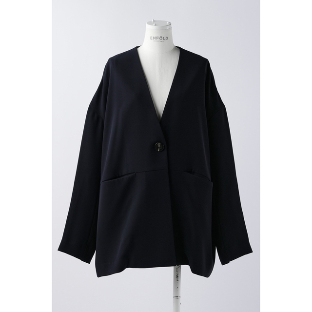 紫③ ENFOLDエンフォルドLOOSE JACKETルーズカーデジャケット36黒