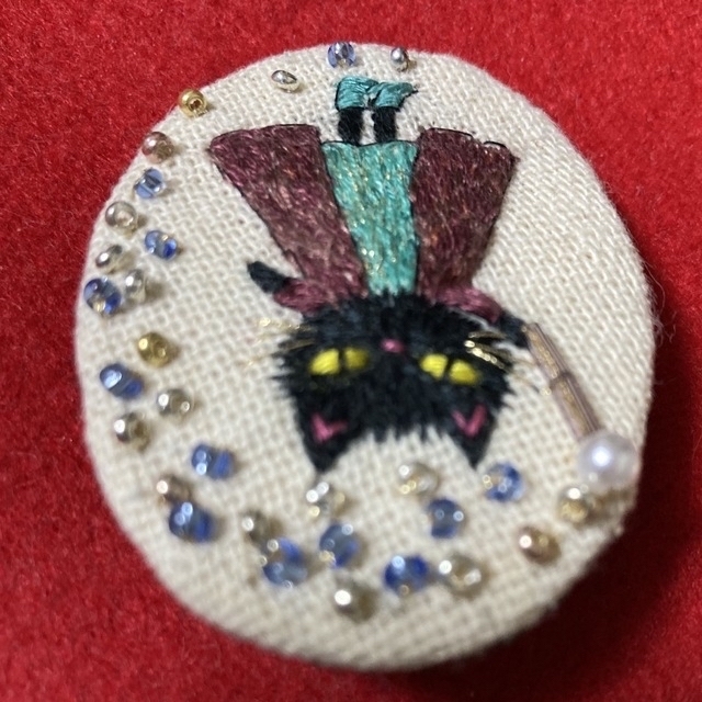 ブローチ コサージュ バッジ ビーズステッチ 刺繍 ハンドメイド 10個セット