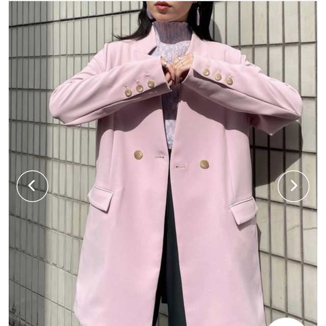 Ameri VINTAGE(アメリヴィンテージ)のNOTCH PRINT LINING JACKET ピンク　Ameri  レディースのジャケット/アウター(テーラードジャケット)の商品写真