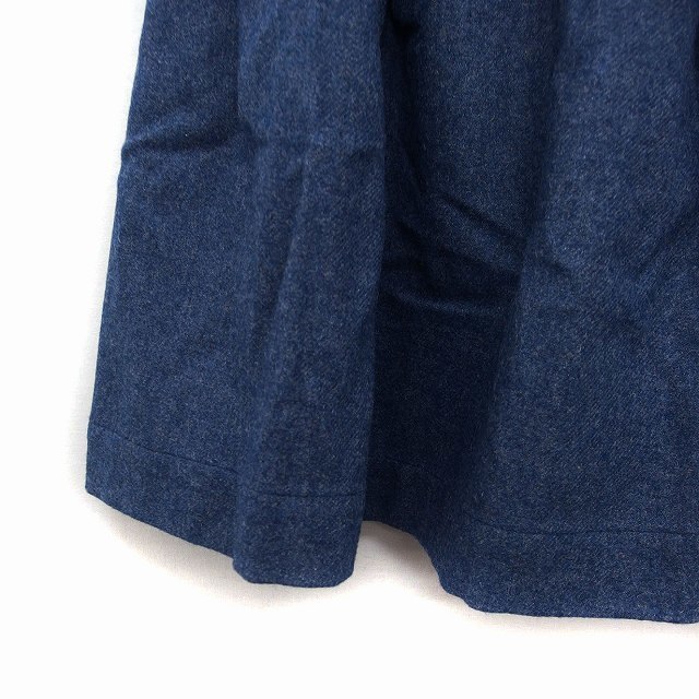 mystic(ミスティック)のミスティック mystic タック フレアスカート ミニ 起毛 ウール ブルー レディースのスカート(ミニスカート)の商品写真