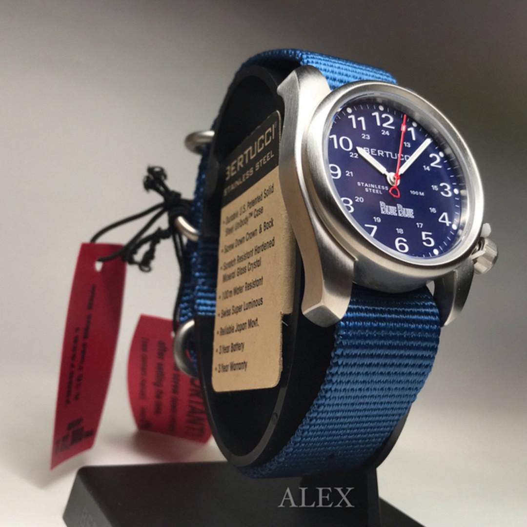 BLUE BLUE(ブルーブルー)のお値引き【レア❗️新品未使用】ベルトゥッチ×ブルーブルーミリタリーウォッチ メンズの時計(腕時計(アナログ))の商品写真