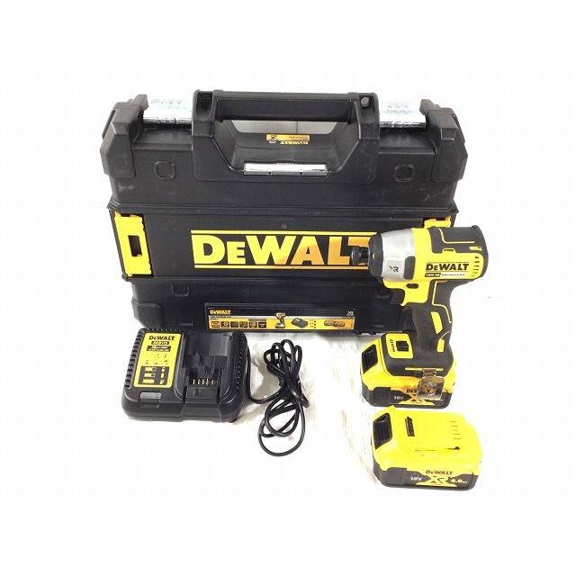 ☆中古品☆DEWALT デウォルト 充電式インパクトドライバー DCF887M2 バッテリ2個(18V4.0Ah) 充電器 ケース付き 64811