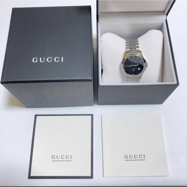 【ラスト1個】グッチ GUCCI Gタイムレス ブラック文字盤 並行輸入品
