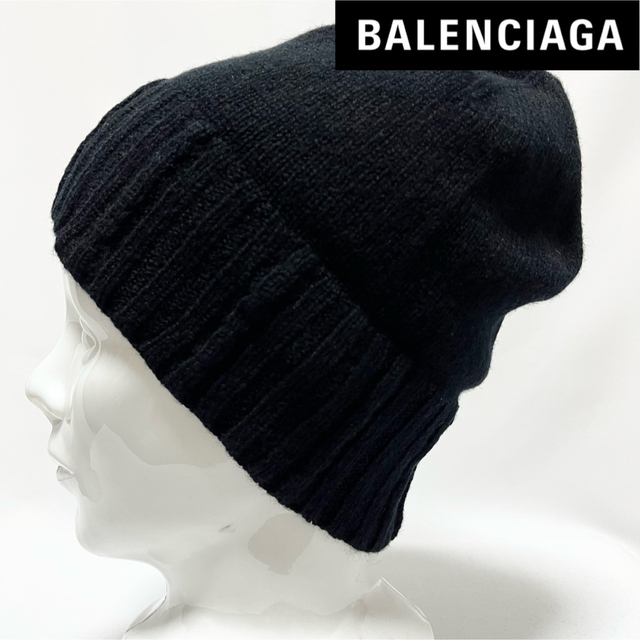 超美品】BALENCIAGA バレンシアガ 2WAYでつかえるニットキャップ 絶妙