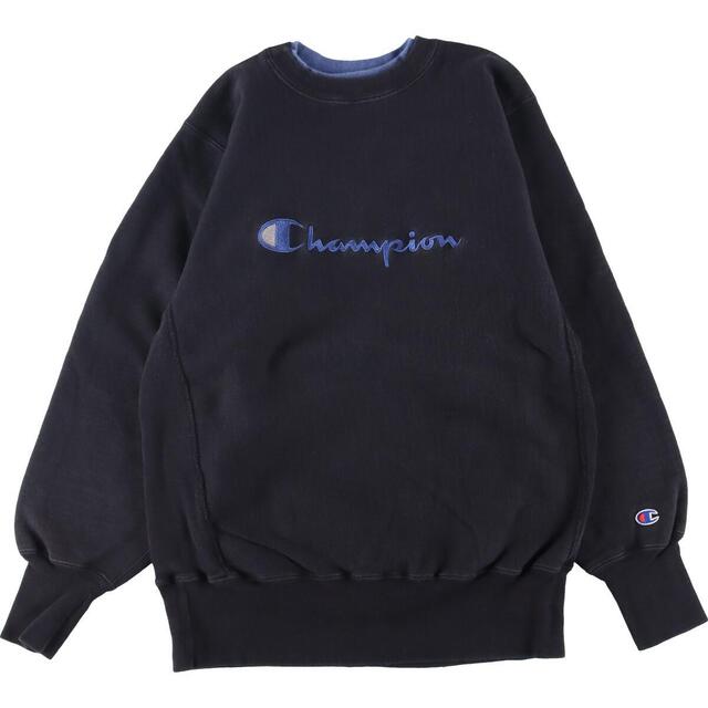 90年代 チャンピオン Champion リバースウィーブ 刺繍タグ レイヤードネック ロゴスウェット トレーナー USA製 メンズM ヴィンテージ /eaa299987