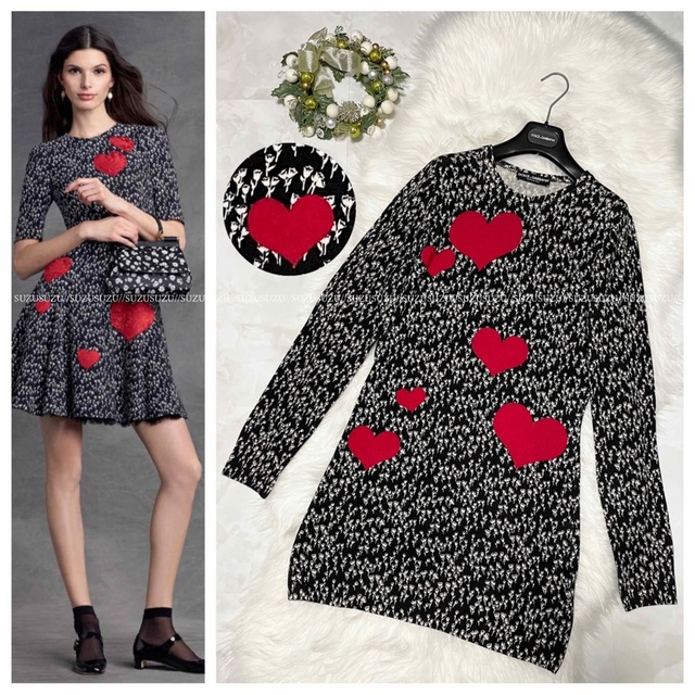 注目の DOLCE&GABBANA - 本物 美品 ドルチェ&ガッバーナ ハート 花柄