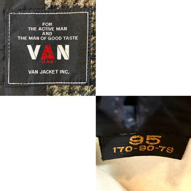 VAN Jacket(ヴァンヂャケット)のVAN★ツイードジャケット★ウール★千鳥格子★日本製★ヴァン★定価6万円★茶 メンズのジャケット/アウター(その他)の商品写真