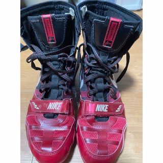 ナイキ(NIKE)のボクシングシューズ　NIKE HYPER KO 赤黒 ナイキ 9#(ボクシング)