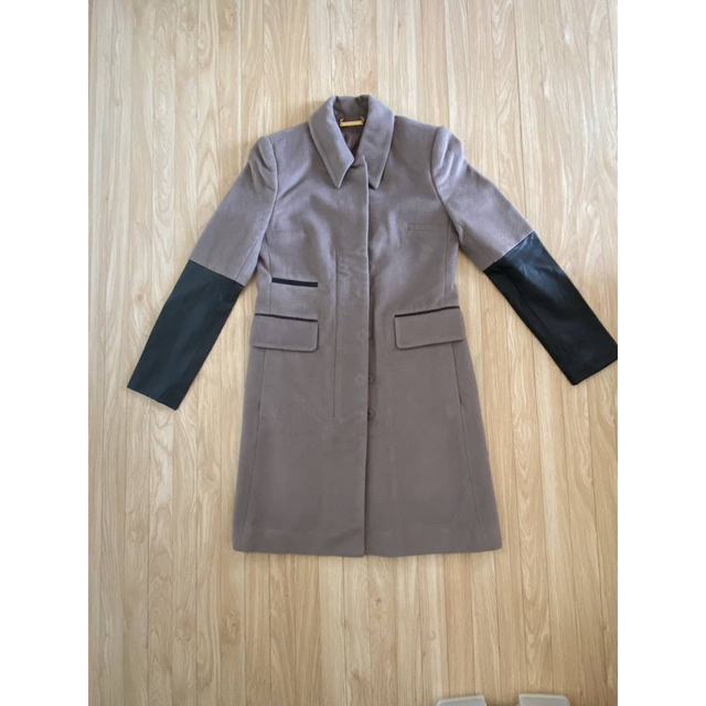 ダイアンフォンファステンバーグ ウール100% ドット柄 コート 6 黒×白 DIANE VON FURSTENBERG レディース 【220925】