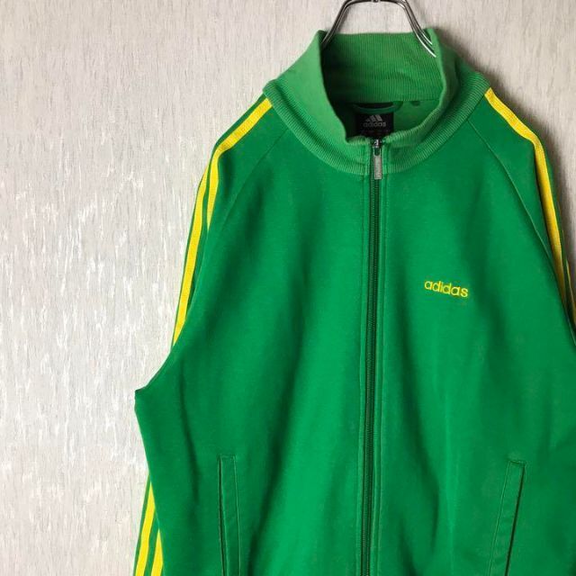 adidas アディダス トラックジャケット　グリーン　イエロー　vintage