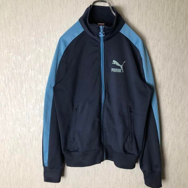 豪華 美品✨PUMA トラックジャケット T7 ネイビー×ホワイト XL相当 tdh