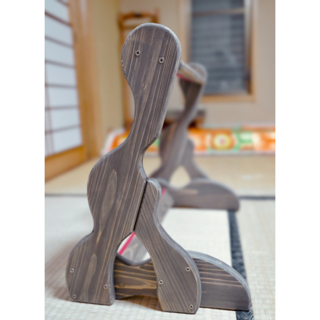 【24時間以内に発送】手作り木工　木製二胡スタンド （ダークウォルナット）