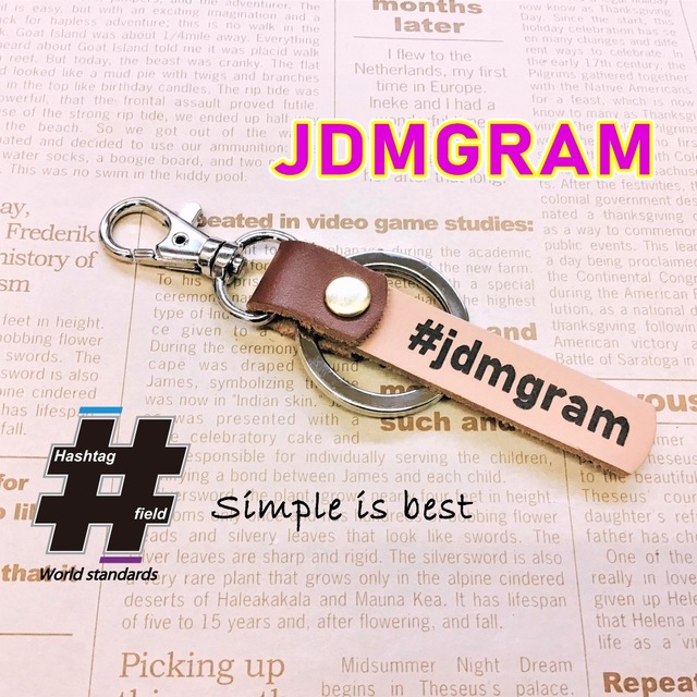 JDMgram 本革ハッシュタグチャームキーホルダー インスタグラム JDMの