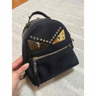 【極美品】FENDI 迷彩ズッカ柄　リュック　黒×緑　近年モデル【大容量】