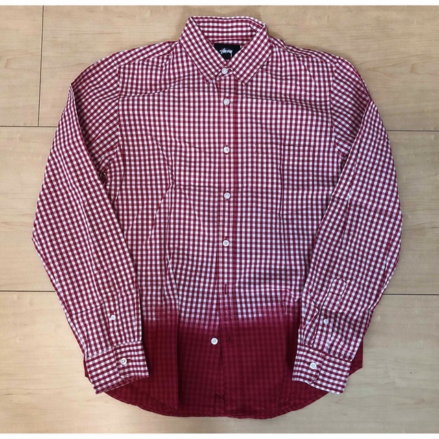 STUSSY - STUSSY ステューシー ギンガム チェックシャツ 赤 Sの STUSSY - STUSSY ステューシー ギンガム チェックシャツ 赤 Sの