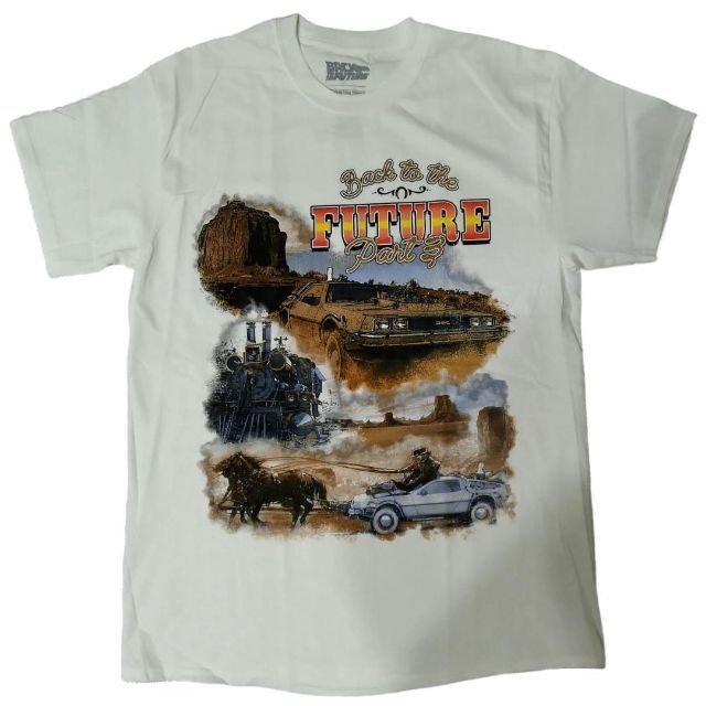 バックトゥザフューチャー3　Ｔシャツ　Lサイズ　白　映画　ムービーTシャツ *