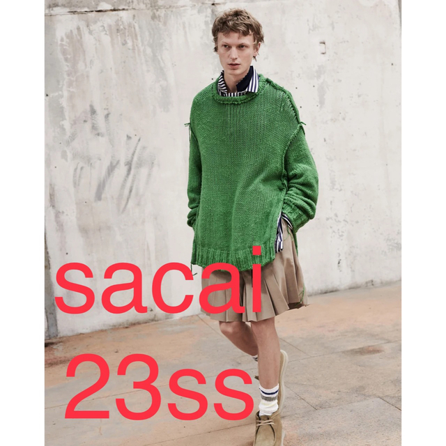 sacai 23SS  ニットknit グリーン サイズ1