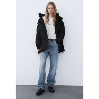 ザラ(ZARA)のZARA オーバーサイズ ダウン ジャケット コート ザラ 未使用 タグ付き 黒(ダウンジャケット)