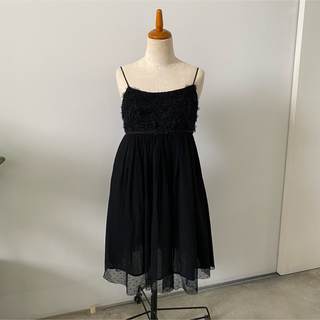 アクアガール(aquagirl)のCROLLA♡ブラックのチュールドレス　美品(ミディアムドレス)